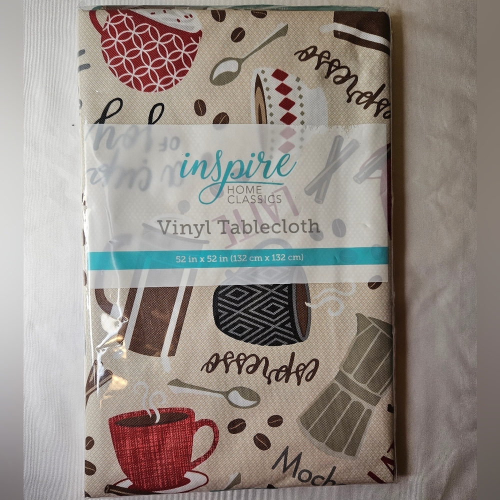 Coffee Themed Pot Holders, Oven Mitts, And Tablecloth NEW - Picture 6 of 9